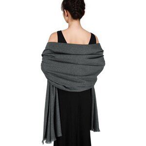 🆕 Women Grey Wedding Evening Dress Pashmina Shawl Winter Foulard Femme Wraps